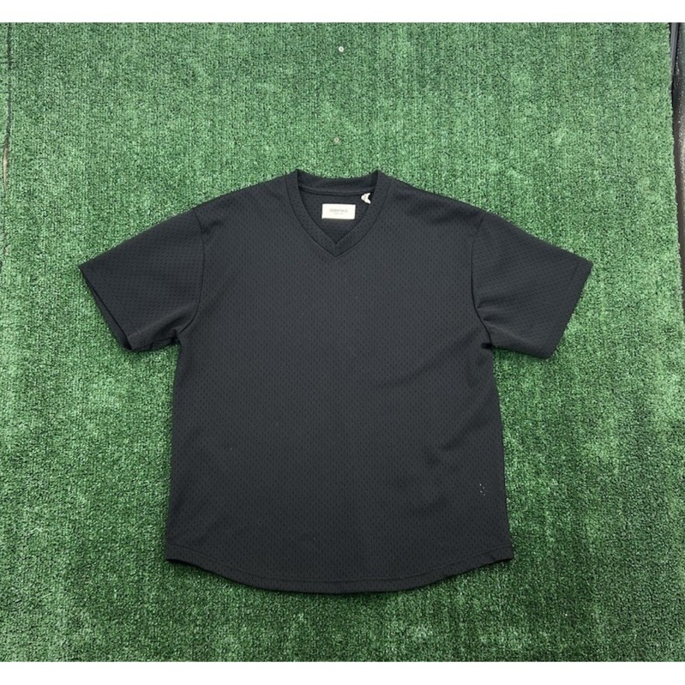 Fear of God Essentials Shirt Mesh Oversized Jersey Black Mens XS